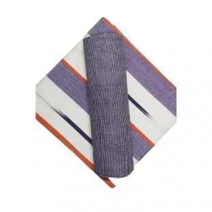 Pagne – Faso dan fani 100% coton - Violet / Blanc / Orange