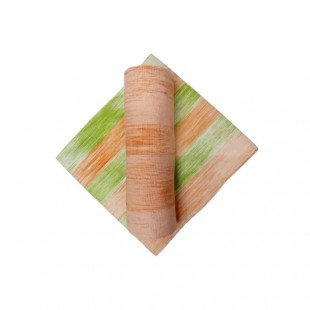Pagne – Faso dan fani 100% coton - Vert / Orange / Blanc