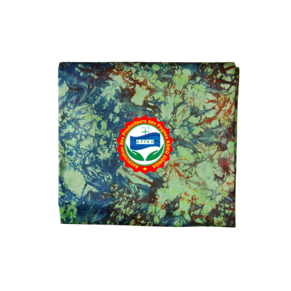 Kôkô Dunda loincloth – Glazed cotton – Blue, red on a light green background