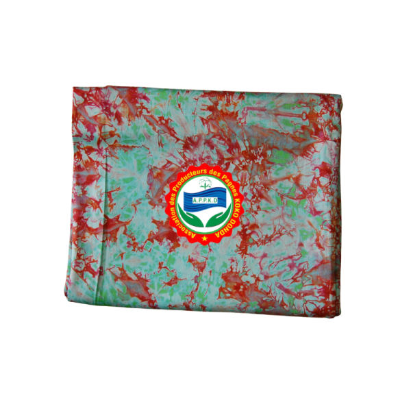 Pagne Kôkô Dunda – Coton glacé – Rouge sur fond vert clair