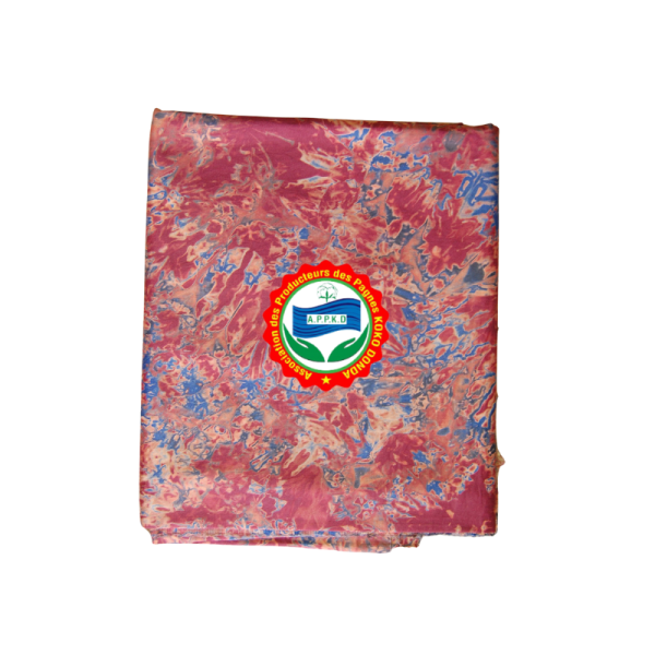 Kôkô Dunda loincloth – Glazed cotton – Red on dark blue background