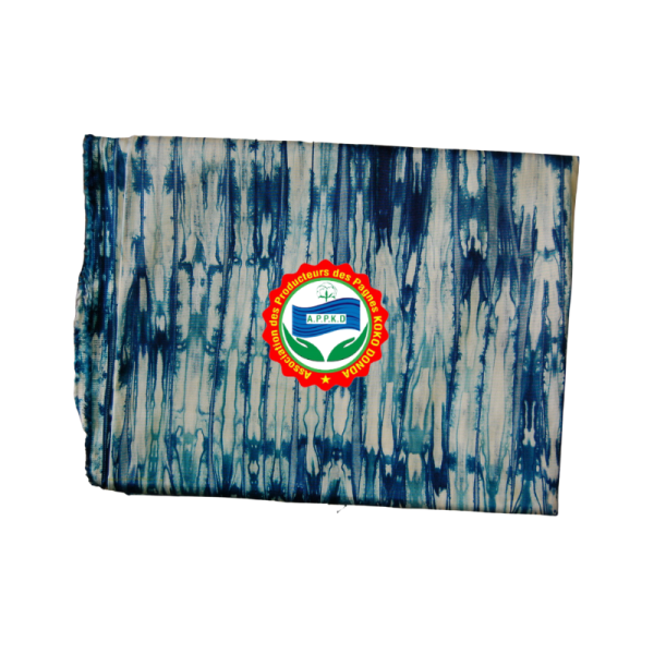 Kôkô Dunda loincloth – Glazed cotton – Blue on white background