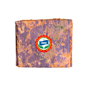 Kôkô Dunda loincloth – Glazed cotton – Yellow orange, green brown on dark purple background