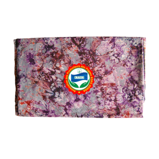 Pagne Kôkô Dunda – Coton glacé – Rouge, violet sur fond gris