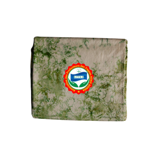 Pagne Kôkô Dunda – Coton glacé – Vert marron sur fond bois de rose