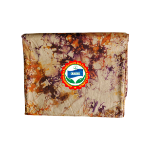 Pagne Kôkô Dunda – Coton glacé – Orange, violet sur fond blanc