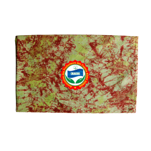 Kôkô Dunda loincloth – Glazed cotton – Red on lime green background
