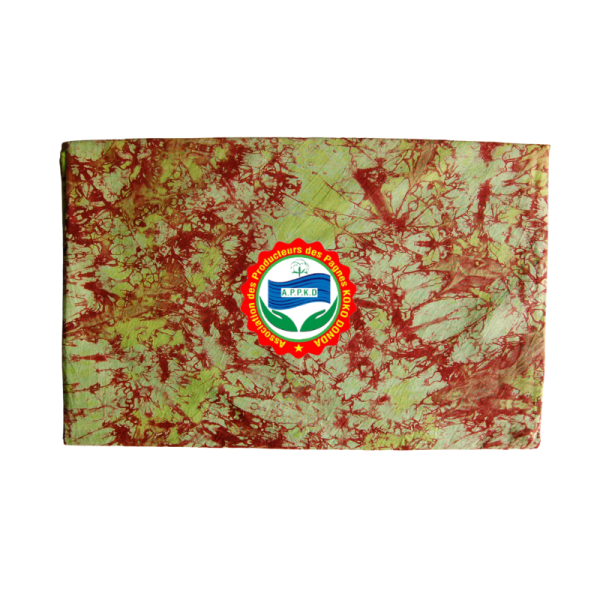 Pagne Kôkô Dunda – Coton glacé – Rouge sur fond vert citron