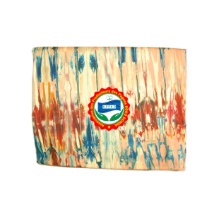 Kôkô Dunda loincloth – Glazed cotton – Red, blue on brown background