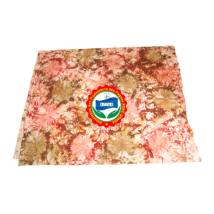Pagne Kôkô Dunda – Coton glacé – Marron, rouge sur fond rose clair