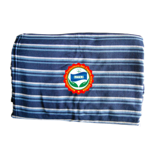 Traditional Dafin loincloth (Marka) – Glazed cotton – Indigo with white, blue, dark and light stripes