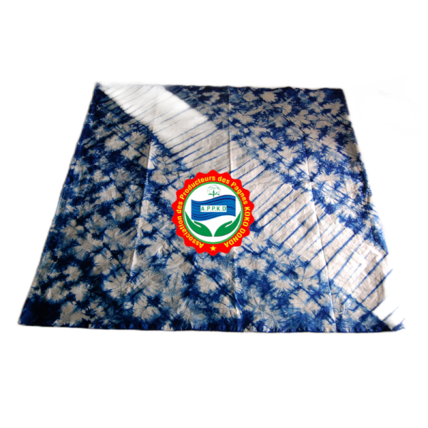 Kôkô Dunda loincloth – Glazed cotton – Blue color on white background