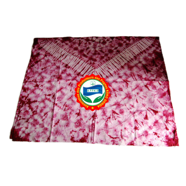 Kôkô Dunda loincloth – Glazed cotton – Pink on white background