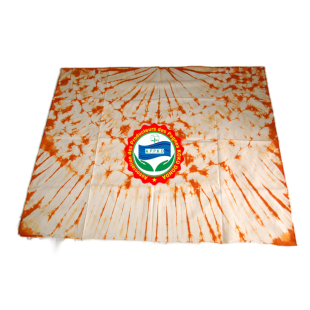 Kôkô Dunda loincloth – Glazed cotton – Orange on white background