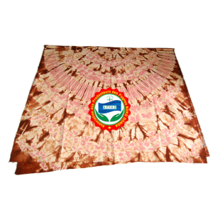Kôkô Dunda loincloth – Glazed cotton – Brown on a pink background