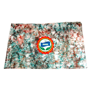 Pagne Kôkô Dunda – Coton glacé – Vert, rouge sur fond blanc